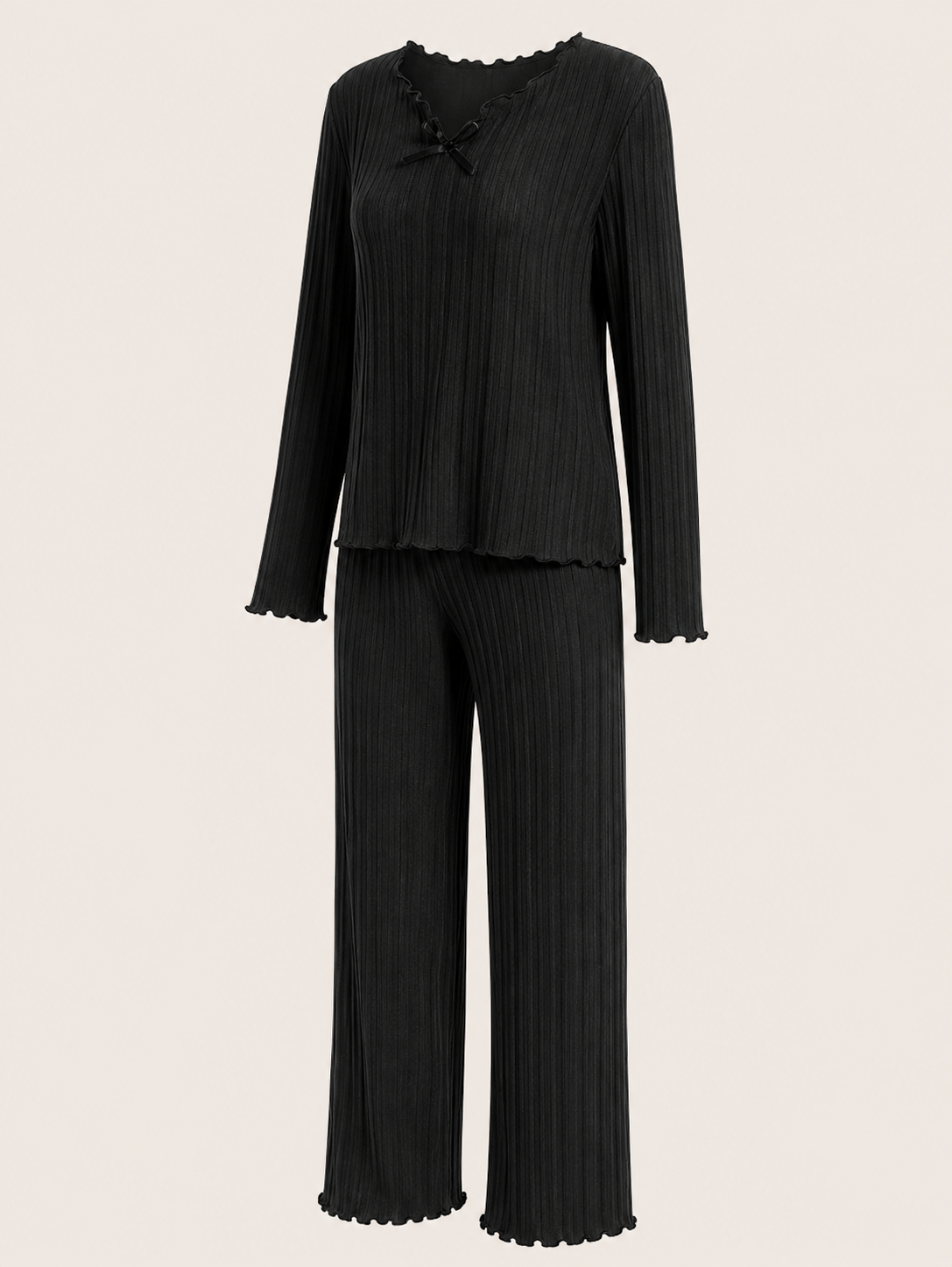 Ensemble de pyjama 2 pièces avec détails nœud papillon