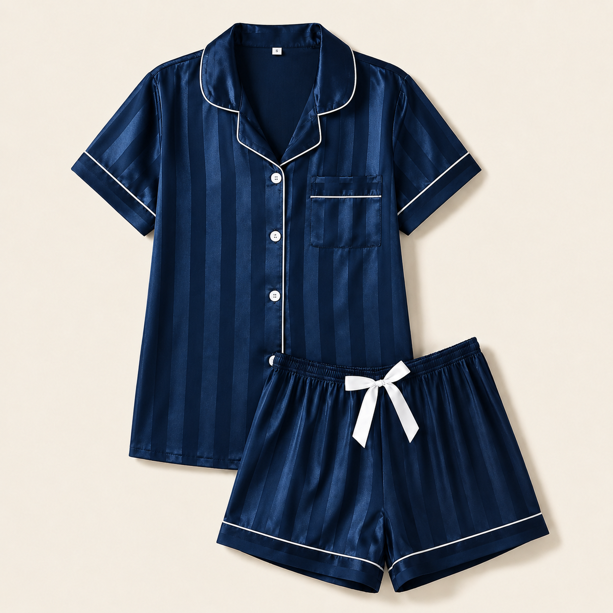 Pyjama satiné rayé