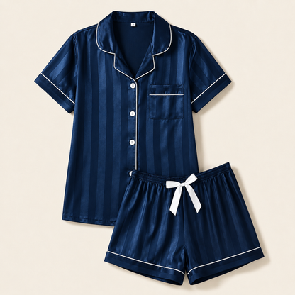 Pyjama satiné rayé