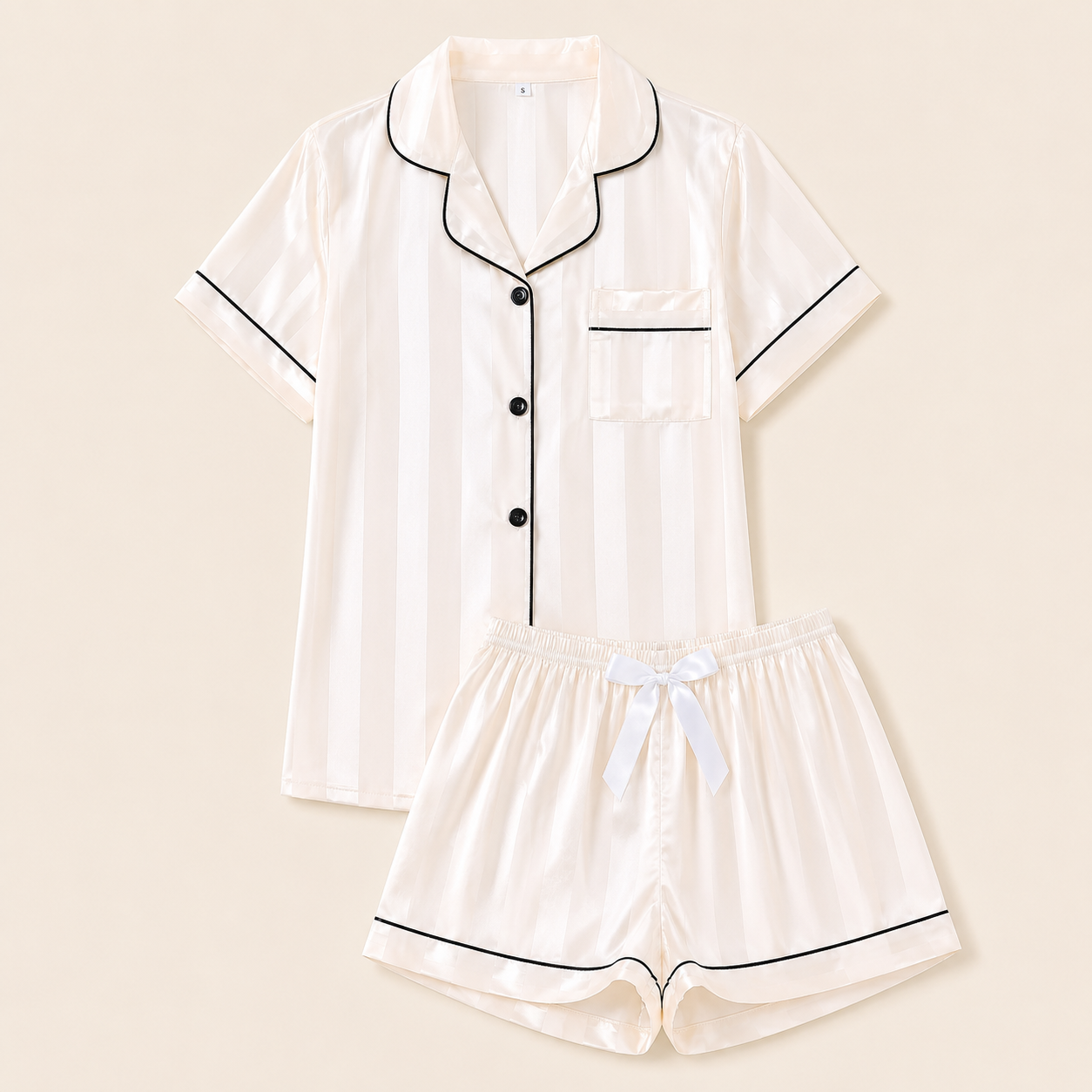 Pyjama satiné rayé