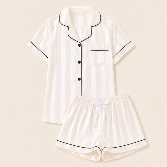 Pyjama satiné rayé