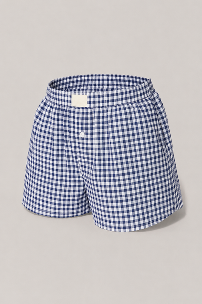 Short de nuit à carreaux – Taille élastique confortable