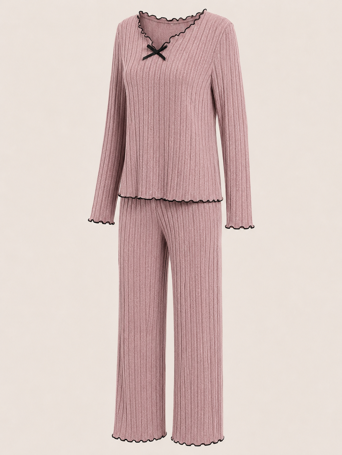 Ensemble de pyjama 2 pièces avec détails nœud papillon