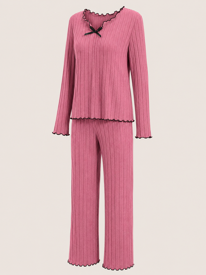 Ensemble de pyjama 2 pièces avec détails nœud papillon