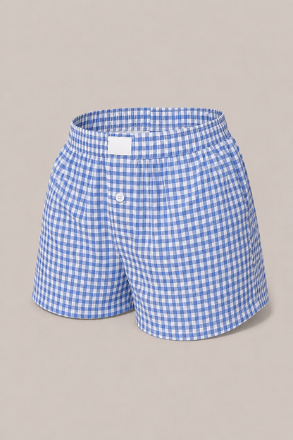 Short de nuit à carreaux – Taille élastique confortable